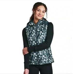 Kuhl Spyfire Hooded Down Vest In Forest Floral